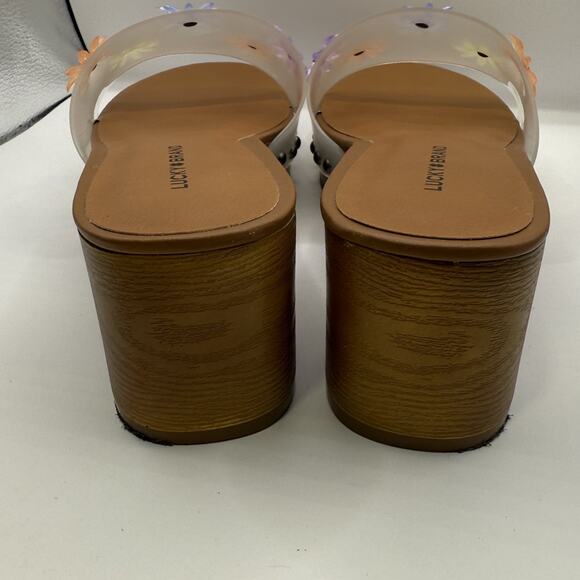 Lucky Brand Women's Fallyn Platform Sandal Clear Flower Jelly Strap SZ 8.5 - Picture 7 of 13